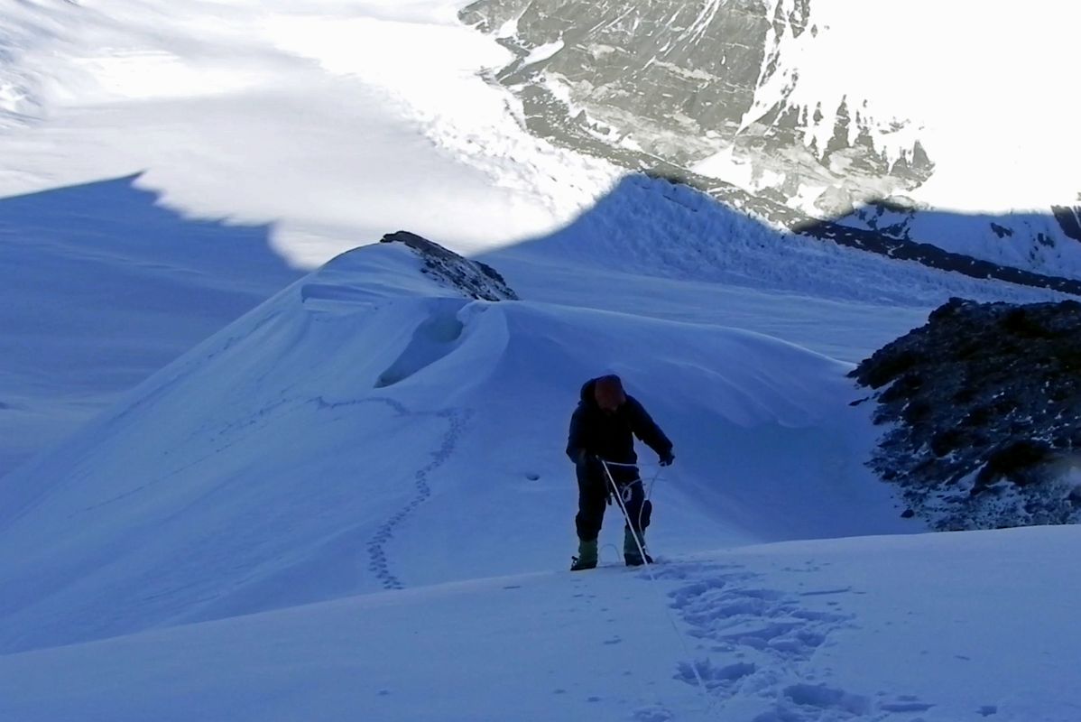 19 Jerome Ryan Climbing The Last Few Metres To The Top Of The Slope 6694m Above Lhakpa Ri Camp I On The Climb To The Summit 